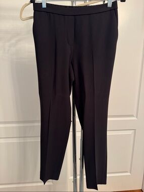 Theory Black Trecca Pull on modern Crepe Trousers
